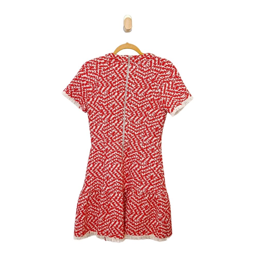 Sea New York Red White A Line Cotton Knee Length Fit and Flare Mini Dress Size 2 - Picture 3 of 6